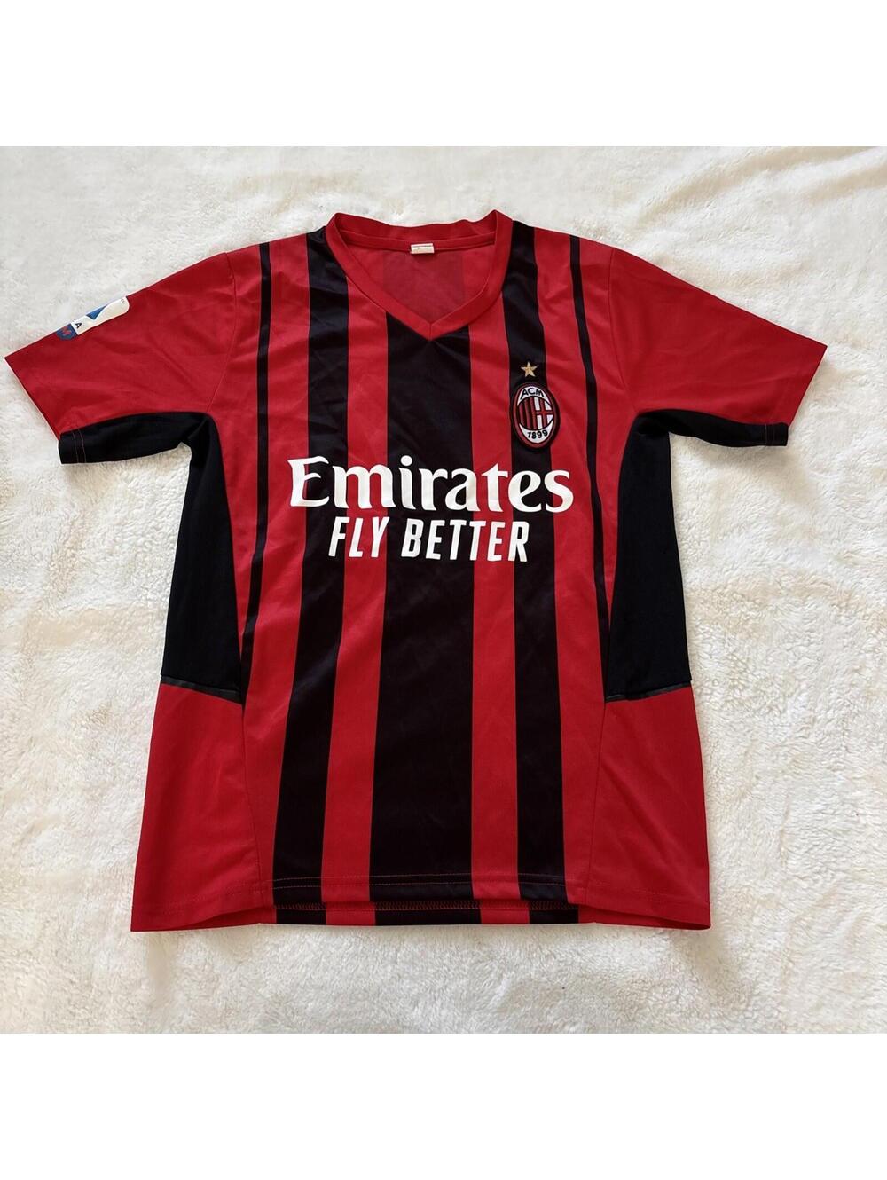 AC Milan Soccer Jersey Red Black Men’s Medium Small 2021-2022)